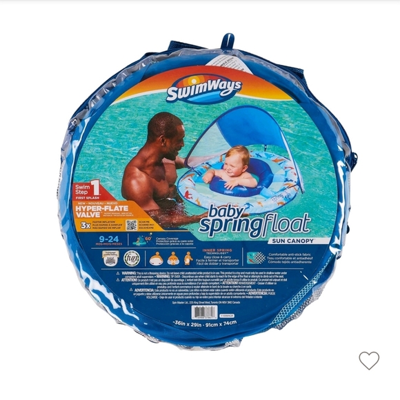 Swimways Sun Canopy Spring Float With Hyper-Flate Valve  - Shark - Picture 8 of 8